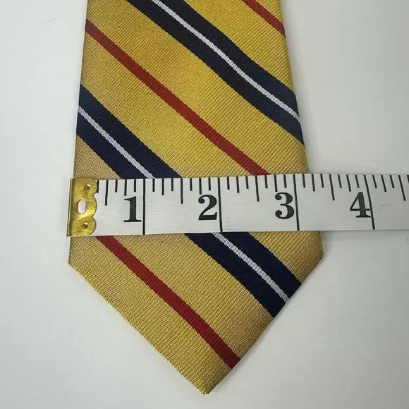 J. Press Men's 100% Silk Necktie Multicolor Striped Repp Handmade in USA NWT - Picture 6 of 7